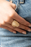 Newport Nouveau - Gold Ring - Paparazzi Accessories Ring Bedazzle Me Pretty Mobile Fashion Boutique