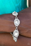 Next-Level Sparkle - White Bracelet - Paparazzi Accessories Bracelet Bedazzle Me Pretty Mobile Fashion Boutique