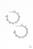 Night at the Gala - White Earrings - Paparazzi Accessories Earrings Bedazzle Me Pretty Mobile Fashion Boutique