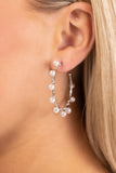 Night at the Gala - White Earrings - Paparazzi Accessories Earrings Bedazzle Me Pretty Mobile Fashion Boutique