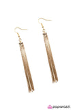 Night At The Oscars - Gold Earrings - Paparazzi Accessories Earrings Bedazzle Me Pretty Mobile Fashion Boutique