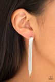 Night At The Oscars - Silver Earrings - Paparazzi Accessories Earrings Bedazzle Me Pretty Mobile Fashion Boutique