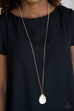 Nightcap and Gown - Gold Necklace - Paparazzi Accessories Necklace Bedazzle Me Pretty Mobile Fashion Boutique