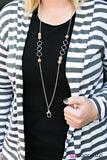 Nine-To-Fiver - Brown Lanyard - Paparazzi Accessories Earrings Bedazzle Me Pretty Mobile Fashion Boutique