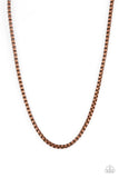 No ENDGAME in Sight - Copper Mens Necklace - Paparazzi Accessories Mens Necklace Bedazzle Me Pretty Mobile Fashion Boutique
