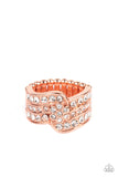 No Flowers Barred - Copper Ring - Paparazzi Accessories Ring Bedazzle Me Pretty Mobile Fashion Boutique
