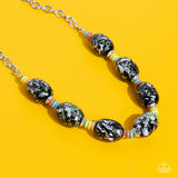 No Laughing SPLATTER - Green Necklace - Paparazzi Accessories Necklace Bedazzle Me Pretty Mobile Fashion Boutique