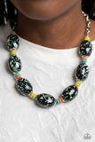 No Laughing SPLATTER - Green Necklace - Paparazzi Accessories Necklace Bedazzle Me Pretty Mobile Fashion Boutique