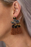 No One Likes A Cheetah - Brown Earrings - Paparazzi Accessories Earrings Bedazzle Me Pretty Mobile Fashion Boutique
