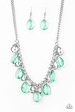 No Tears Left To Cry - Green Necklace - Paparazzi Accessories Necklace Bedazzle Me Pretty Mobile Fashion Boutique