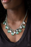 No Tears Left To Cry - Green Necklace - Paparazzi Accessories Necklace Bedazzle Me Pretty Mobile Fashion Boutique
