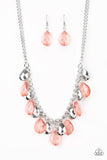 No Tears Left To Cry - Orange Necklace - Paparazzi Accessories Necklace Bedazzle Me Pretty Mobile Fashion Boutique