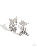 No WINGS Attached - Silver Earrings - Paparazzi Accessories Earrings Bedazzle Me Pretty Mobile Fashion Boutique