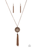 Noble Navigator - Copper Necklace - Paparazzi Accessories Necklace Bedazzle Me Pretty Mobile Fashion Boutique