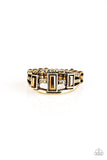 Noble Nova - Brass Ring - Paparazzi Accessories Ring Bedazzle Me Pretty Mobile Fashion Boutique