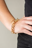 Noise Control - Gold Bracelet - Paparazzi Accessories Bracelet Bedazzle Me Pretty Mobile Fashion Boutique
