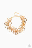Noise Control - Gold Bracelet - Paparazzi Accessories Bracelet Bedazzle Me Pretty Mobile Fashion Boutique