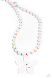 Nostalgic Novelty - White Necklace - Paparazzi Accessories Necklace Bedazzle Me Pretty Mobile Fashion Boutique