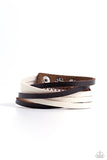 Not SEW Fast - Brown Bracelet - Paparazzi Accessories Bracelet Bedazzle Me Pretty Mobile Fashion Boutique