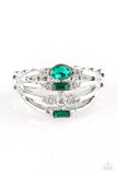 Not So Novice - Green Ring - Paparazzi Accessories Ring Bedazzle Me Pretty Mobile Fashion Boutique