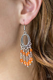 Not The Only Fish In The Sea - Orange Earrings - Paparazzi Accessories Earrings Bedazzle Me Pretty Mobile Fashion Boutique