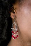 Not The Only Fish In The Sea - Red Earrings - Paparazzi Accessories Earrings Bedazzle Me Pretty Mobile Fashion Boutique