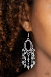 Not The Only Fish In The Sea - White Earrings - Paparazzi Accessories Earrings Bedazzle Me Pretty Mobile Fashion Boutique