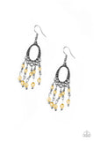 Not The Only Fish In The Sea - Yellow Earrings - Paparazzi Accessories Earrings Bedazzle Me Pretty Mobile Fashion Boutique