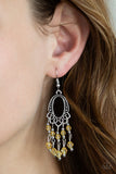 Not The Only Fish In The Sea - Yellow Earrings - Paparazzi Accessories Earrings Bedazzle Me Pretty Mobile Fashion Boutique