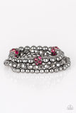 Noticeably Noir - Pink Bracelet - Paparazzi Accessories Bracelet Bedazzle Me Pretty Mobile Fashion Boutique