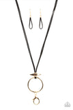 Noticeably Nomad - Gold Lanyard - Paparazzi Accessories Lanyard Bedazzle Me Pretty Mobile Fashion Boutique