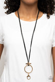 Noticeably Nomad - Gold Lanyard - Paparazzi Accessories Lanyard Bedazzle Me Pretty Mobile Fashion Boutique