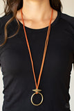 Noticeably Nomad - Orange Necklace - Paparazzi Accessories Necklace Bedazzle Me Pretty Mobile Fashion Boutique