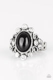 Noticeably Notable - Black Ring - Paparazzi Accessories Ring Bedazzle Me Pretty Mobile Fashion Boutique