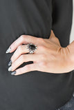 Noticeably Notable - Black Ring - Paparazzi Accessories Ring Bedazzle Me Pretty Mobile Fashion Boutique