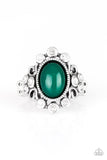 Noticeably Notable - Green Ring - Paparazzi Accessories Ring Bedazzle Me Pretty Mobile Fashion Boutique