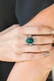 Noticeably Notable - Green Ring - Paparazzi Accessories Ring Bedazzle Me Pretty Mobile Fashion Boutique