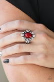 Noticeably Notable - Red Ring - Paparazzi Accessories Ring Bedazzle Me Pretty Mobile Fashion Boutique