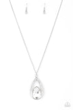 Notorious Noble - White Necklace - Paparazzi Accessories Necklace Bedazzle Me Pretty Mobile Fashion Boutique