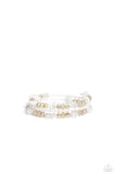 Notoriously Nuanced - White Bracelet - Paparazzi Accessories Bracelet Bedazzle Me Pretty Mobile Fashion Boutique