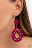Now SEED Here - Pink Earrings - Paparazzi Accessories Earrings Bedazzle Me Pretty Mobile Fashion Boutique