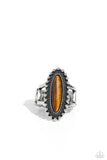 Oblong Occasion - Brown Ring - Paparazzi Accessories Ring Bedazzle Me Pretty Mobile Fashion Boutique