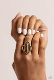 Oblong Occasion - Brown Ring - Paparazzi Accessories Ring Bedazzle Me Pretty Mobile Fashion Boutique