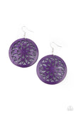 Ocean Canopy - Purple Earrings - Paparazzi Accessories Earrings Bedazzle Me Pretty Mobile Fashion Boutique