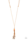 Ocean Child - Orange Necklace - Paparazzi Accessories Necklace Bedazzle Me Pretty Mobile Fashion Boutique