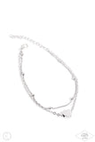 Ocean Heart - Silver Anklet - Paparazzi Accessories Anklet Bedazzle Me Pretty Mobile Fashion Boutique