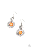 Ocean Orchard - Orange Earrings - Paparazzi Accessories Earrings Bedazzle Me Pretty Mobile Fashion Boutique