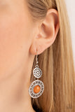 Ocean Orchard - Orange Earrings - Paparazzi Accessories Earrings Bedazzle Me Pretty Mobile Fashion Boutique