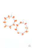 Ocean Surf - Orange Earrings - Paparazzi Accessories Earrings Bedazzle Me Pretty Mobile Fashion Boutique