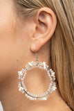 Ocean Surf - White Earrings - Paparazzi Accessories Earrings Bedazzle Me Pretty Mobile Fashion Boutique